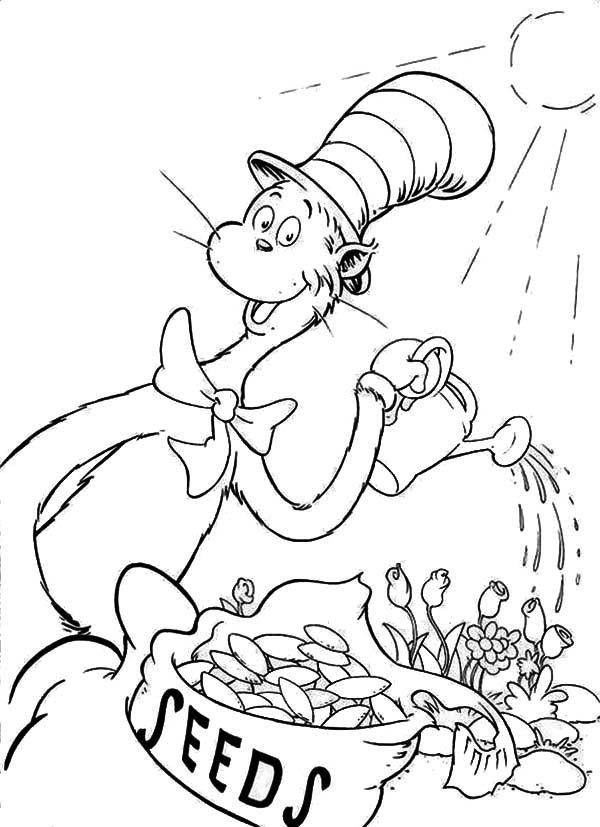 Plansa de colorat cu Cat in the hat 38 36